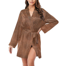 Load image into Gallery viewer, Them Cowboys Western Women's Long Sleeve Belted Satin Feel Dressing Lounge Robe