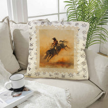 Load image into Gallery viewer, Baha Ranch Vintage Rodeo Stamp Throw Pillow Made in America
