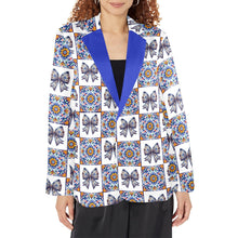 Load image into Gallery viewer, Blue Bow Talavera Floral Blazer