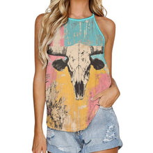 Load image into Gallery viewer, Baha Ranch Bull Skull Retro Pop Western Tank Top
