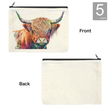 Load image into Gallery viewer, Watercolor Highland Cosmetic Bag Pack of 5 Made in America