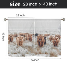 Load image into Gallery viewer, Highland Cow Curtains Window Curtain 28"x40" (2-Piece) Made in America