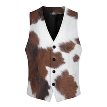 Load image into Gallery viewer, Cowhide Print Men's Western Vest