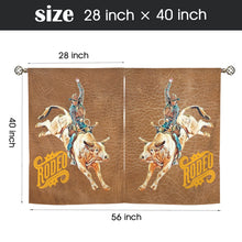 Load image into Gallery viewer, Rodeo Bullrider Window Curtains 28"x40" (2-Piece) Made in America