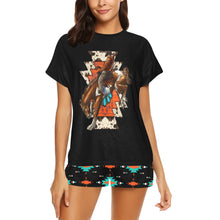 Load image into Gallery viewer, Rodeo Bronc Women's Western Top and Short Pajama Set