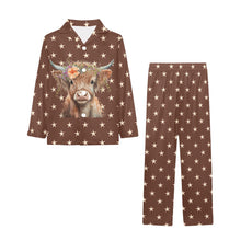 Load image into Gallery viewer, Cute Highland Stars Girl's Western Pajama Set