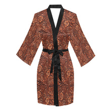 Load image into Gallery viewer, Tooled Leather Print Women's Lounge Kimono Robe