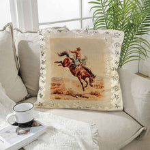 Load image into Gallery viewer, Baha Ranch Vintage Rodeo Stamp Throw Pillow Made in America