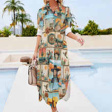 Load image into Gallery viewer, Colores de Mexico Pictures of the Southwest Button-Up Long Sleeve Shirt Dress Duster