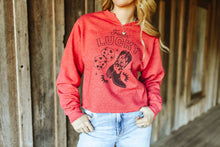Load image into Gallery viewer, Feelin' Lucky Raw Hem V-Neck Crop Graphic Sweatshirt