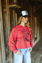 Load image into Gallery viewer, Feelin' Lucky Raw Hem V-Neck Crop Graphic Sweatshirt