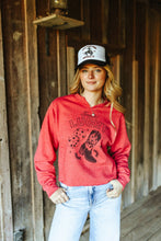 Load image into Gallery viewer, Feelin' Lucky Raw Hem V-Neck Crop Graphic Sweatshirt