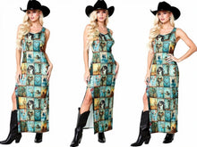 Load image into Gallery viewer, Baha Ranch Turquoise Dreams Sleeveless Bodycon Side Slit Long Dress