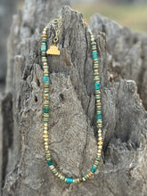 Load image into Gallery viewer, Gold Desert Turquoise Beaded Necklace
