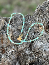 Load image into Gallery viewer, Golden Turquoise Trail Heishi Beaded Necklace