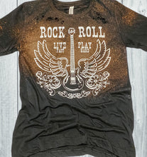 Load image into Gallery viewer, Bella Canvas Distressed Bleached Rock & Roll Graphic Tee
