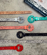 Load image into Gallery viewer, The Beverly Tooled Belt SILVER