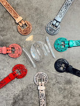Load image into Gallery viewer, The Beverly Tooled Belt SILVER