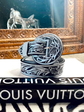 Load image into Gallery viewer, The Beverly Tooled Belt SILVER