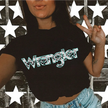 Load image into Gallery viewer, Wrangler Aztec Turquoise Graphic on Gildan Softstyle Black Shirt – Graphic Tee, Long Sleeve & Crewneck.