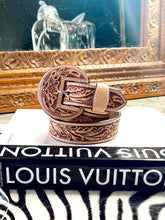 Load image into Gallery viewer, The Beverly Tooled Belt SILVER