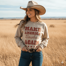 Load image into Gallery viewer, Make America Cowboy Again Stars Graphic Sweatshirt