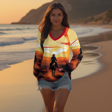 Load image into Gallery viewer, Baha Ranch Western Print Long Sleeve Top
