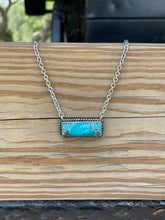 Load image into Gallery viewer, Marbled Turquoise Bar Necklace