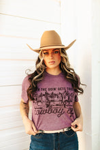 Load image into Gallery viewer, Maroon Cowboy Up Graphic Tee