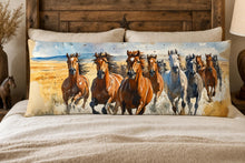Load image into Gallery viewer, Baha Ranch Running Horses Western Body Pillow Cover Made in America