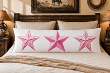 Load image into Gallery viewer, Baha Ranch Pink Cowgirl Stars Body Pillow Cover Made in America