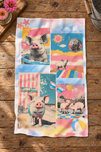 Load image into Gallery viewer, Baha Ranch Sunshine Piggy Set of 2 (same) Kitchen Towels Made in America