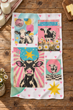 Load image into Gallery viewer, Baha Ranch Cows Set of 2 Dish Towels (same) Kitchen Towel Made in America