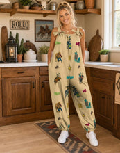Load image into Gallery viewer, Baha Ranch The Last Roundup Western Rodeo Overalls Jumpsuit - Tan