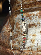 Load image into Gallery viewer, Sterling Silver Rainbow Thunderbird Paperclip Necklace