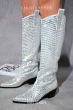 Load image into Gallery viewer, Blazing Boots - Blue or Silver - Cowgirl Sparkle Holiday Western