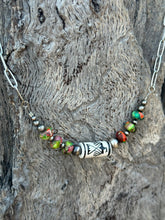 Load image into Gallery viewer, Sterling Silver Rainbow Thunderbird Paperclip Necklace