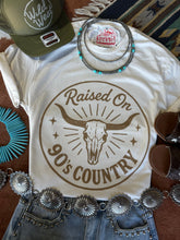 Load image into Gallery viewer, Raised On 90's Country Steer Skull Graphic Tee