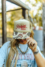 Load image into Gallery viewer, Raisin' Hell Green Camo Trucker Hat