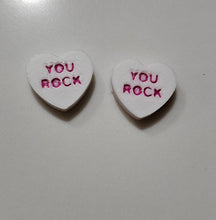 Load image into Gallery viewer, 3d Printed Candy Conversation Heart Pins or Earrings Made in America