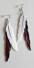 Load image into Gallery viewer, 3D Print Double Feather Boho Earrings Made in America
