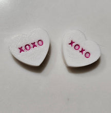 Load image into Gallery viewer, 3d Printed Candy Conversation Heart Pins or Earrings Made in America