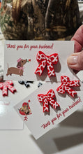 Load image into Gallery viewer, Bag of 25 -Boutique 3d Printed Package Inserts Cow Print Bows Pins or Earrings Made in America