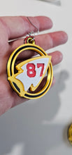 Load image into Gallery viewer, 3D Print Kansas City Travis 87 Arrowhead Chiefs Earrings Kelce Made in America
