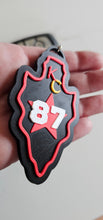 Load image into Gallery viewer, 3D Print Chiefs Arrowhead Kc 15 Mahomes Kansas City 87 Kelce Football Keychain Made in America