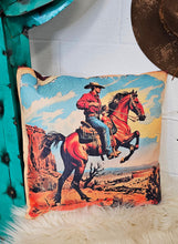 Load image into Gallery viewer, Vintage Cowboy Pillow Case Made in America