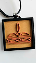 Load image into Gallery viewer, 3D Print Picture Necklace on Deerskin Leather Western Bootstitch Made in America