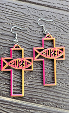 Load image into Gallery viewer, 3D Print Christian Cross Faith Earrings Made in America
