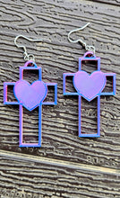 Load image into Gallery viewer, 3D Print Christian Cross Faith Earrings Made in America