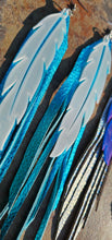 Load image into Gallery viewer, 3D Printed Feather Leather Fringe Earrings Made in America